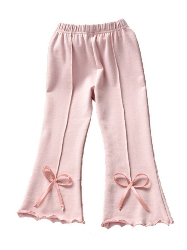 Kid Girl Bowknot Casual Pants