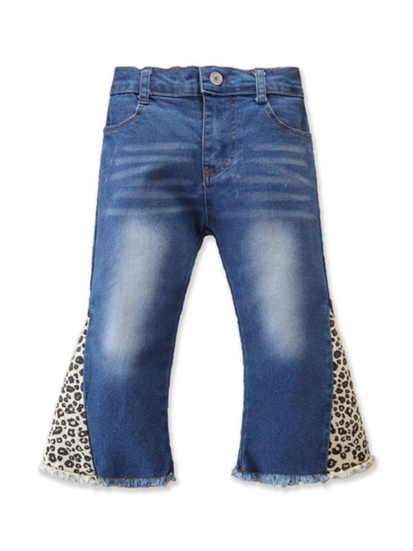 Kid Girl Leopard Print Casual Flared Pants
