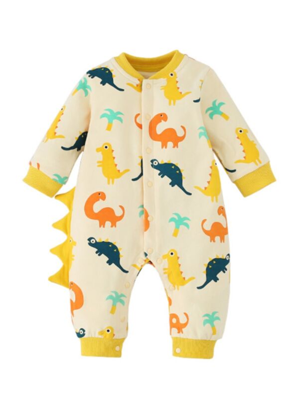 Trendy Dinosaur Design Baby Jumpsuit