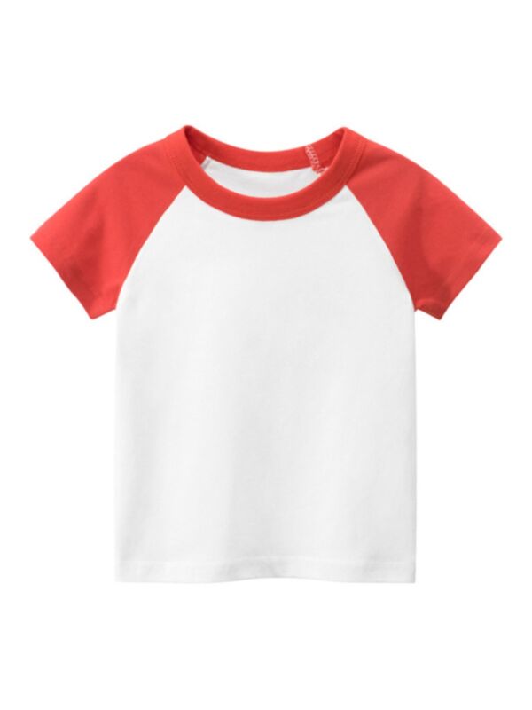 Kid Unisex Casual Color Blocking T-Shirt