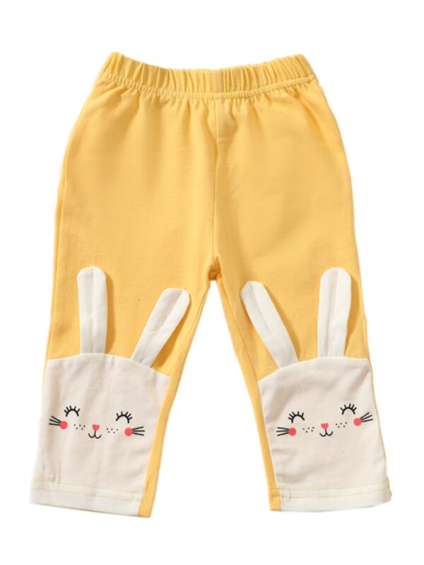 Infant Toddler Girl Ribbit Yellow Pants