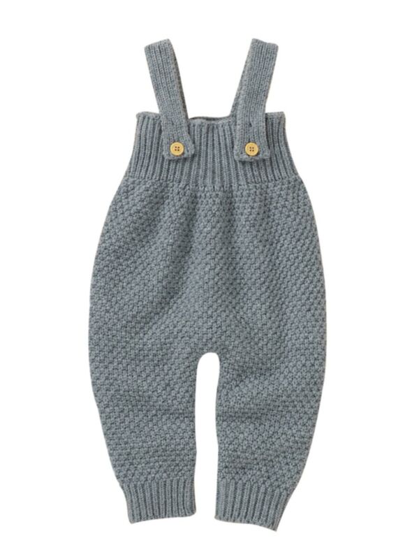 Baby Solid Color Kint Suspender Pants