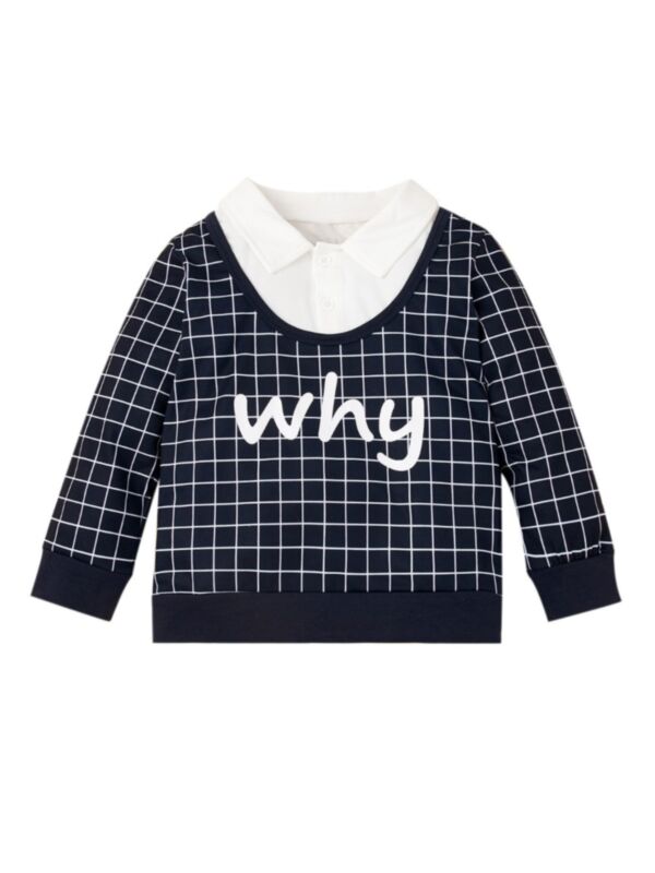 Kid Boy Why Fake Two Pieces Checked Top