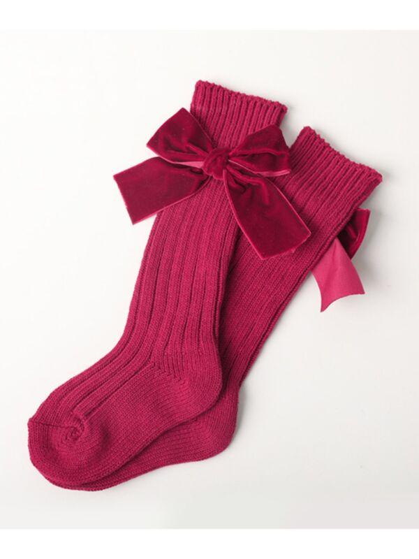 Kid Girl Bowknot High Top Socks