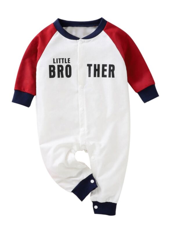 Baby Boy Little Brother Color Blocking Jumpsuit