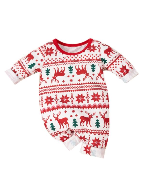 Infant Boy Girl Xmas Deer Jumpsuit