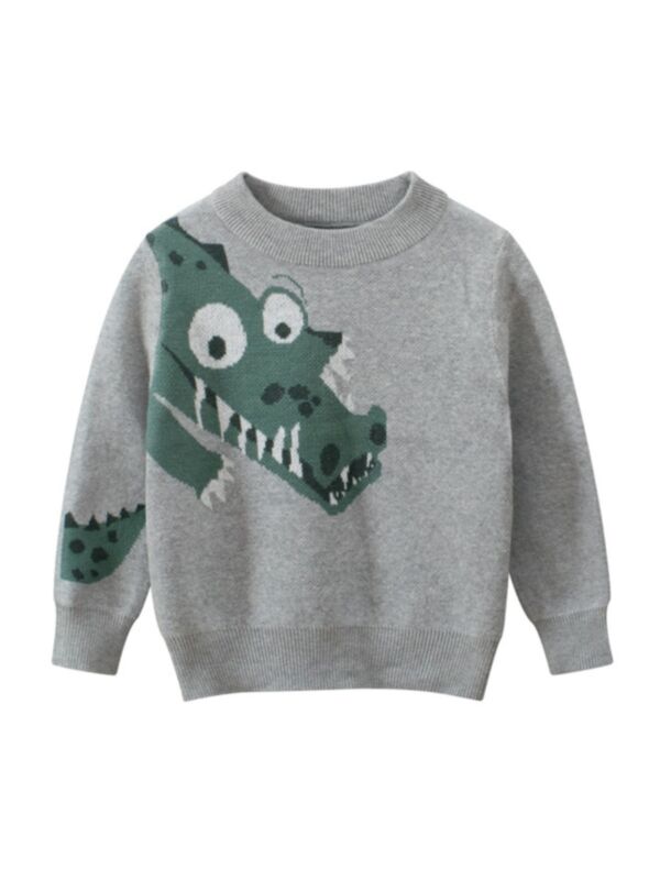 Kid Boy Crocodile Pullover Sweater