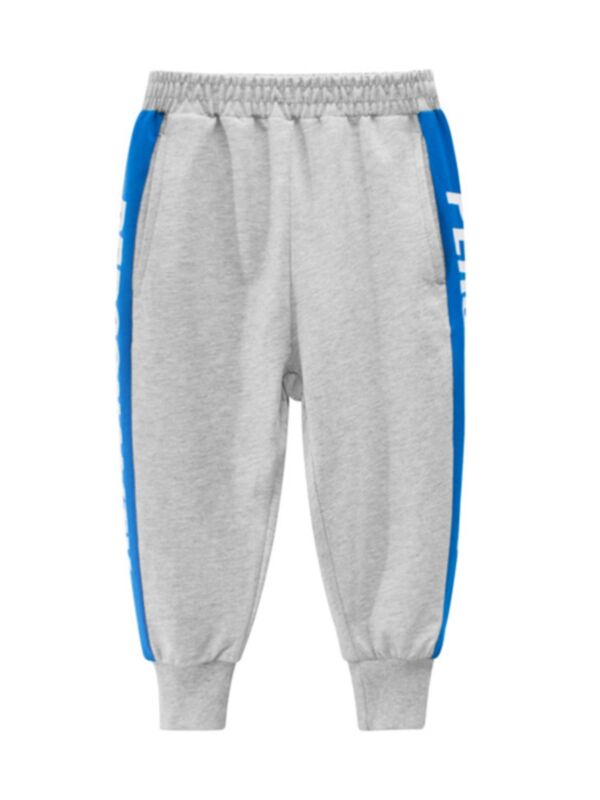 Kid Boy Stripe Letter Jogging Pants