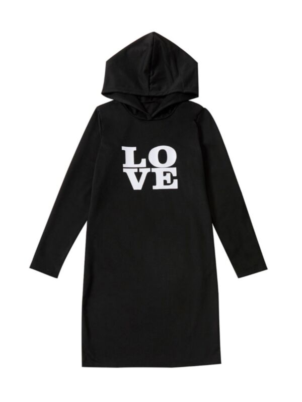 Love Hoodie Dress Mommy And Me Outfits Wholesale 200827560
