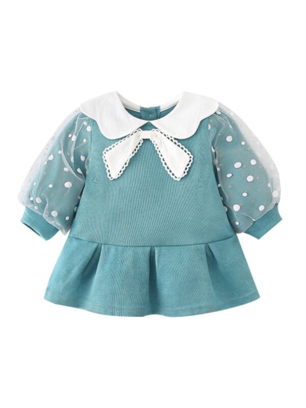 Baby Girl Polka Dots Ruffle Hem Dress
