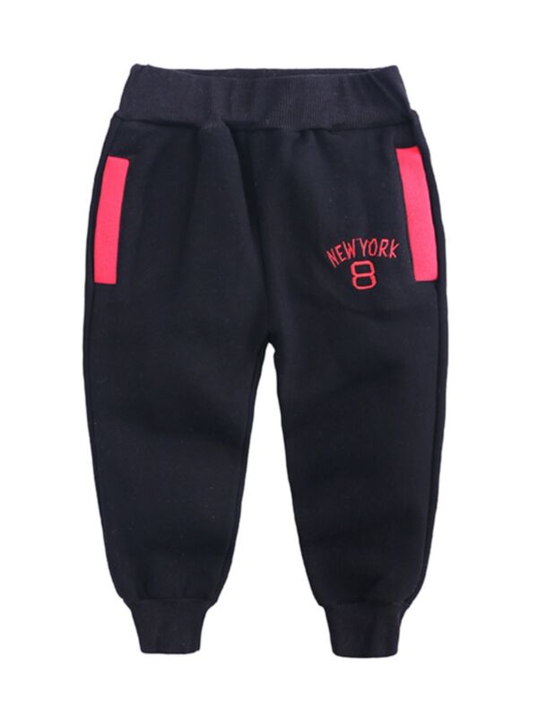 Kid Boy Letters Figure Casual Trousers