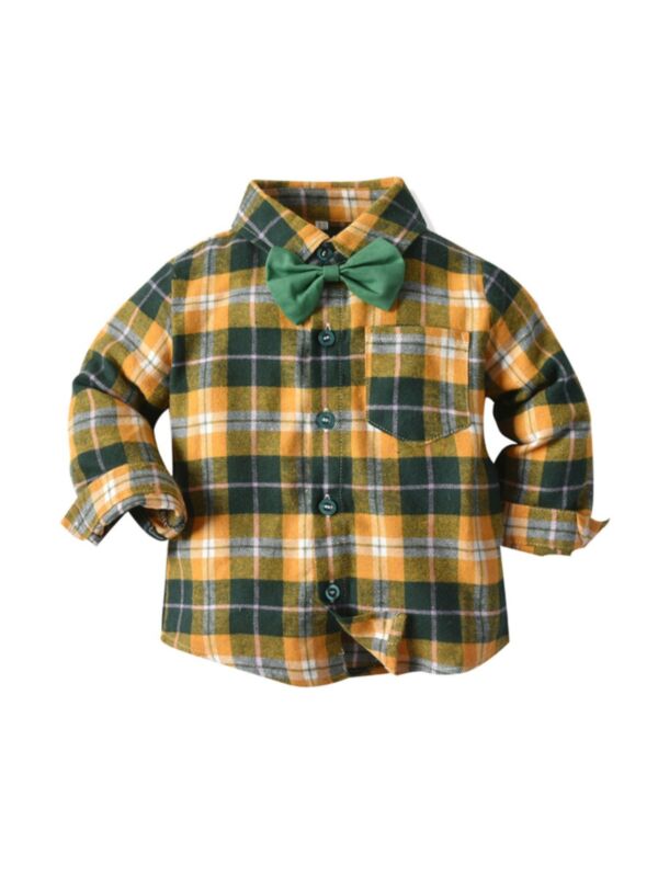 Toddler Boy Plaid Bowtie Shirt