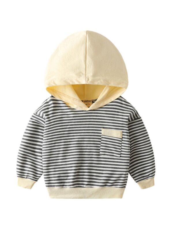 Kid Boy Stripe Color Blocking Hoodie