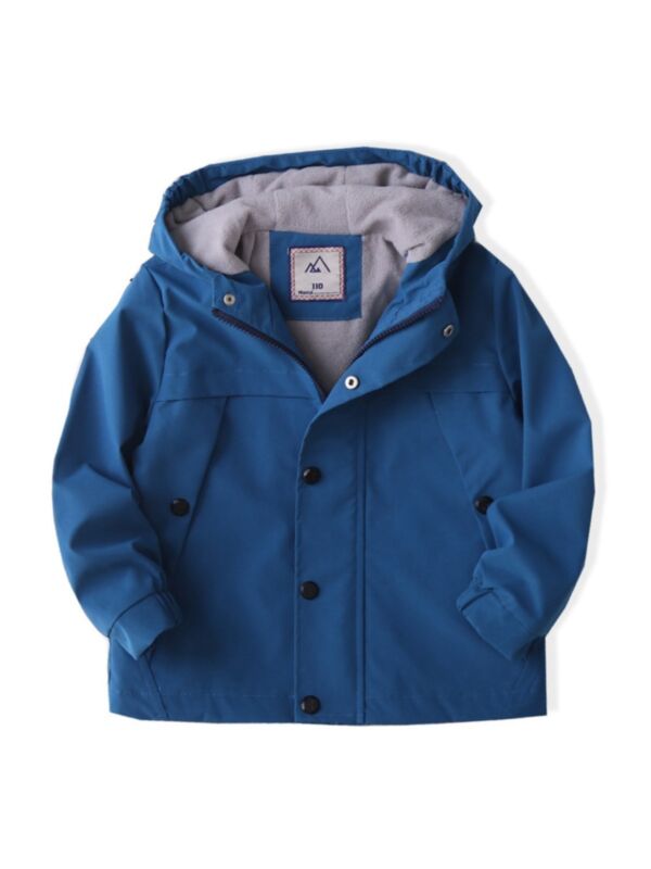 Kid Boy Solid Color Hoodie Outerwear