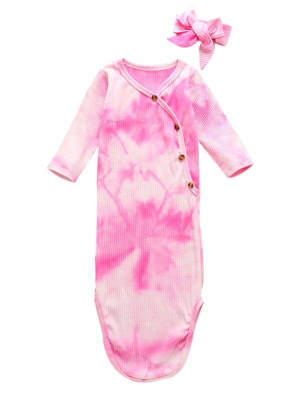 2 Pieces Baby Tie Dye Sleeping Bag And Headband