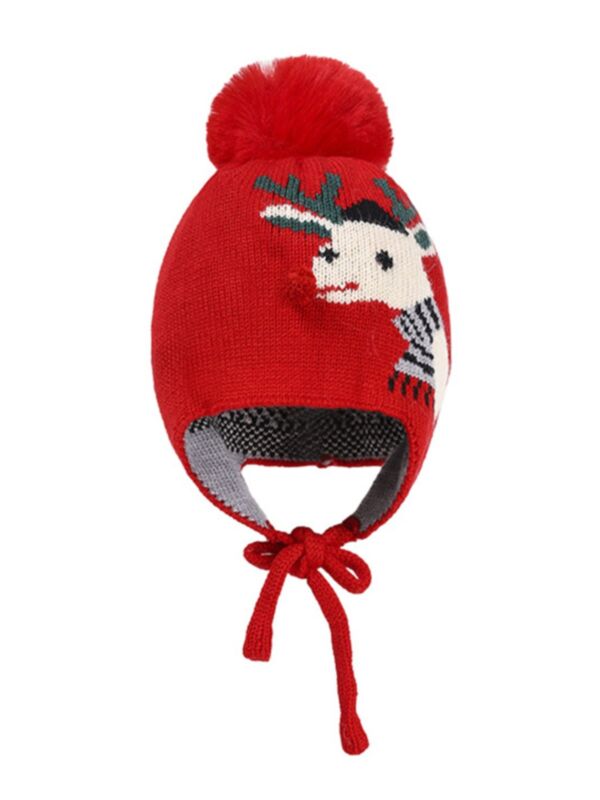 Baby Christmas Deer Knit Hat