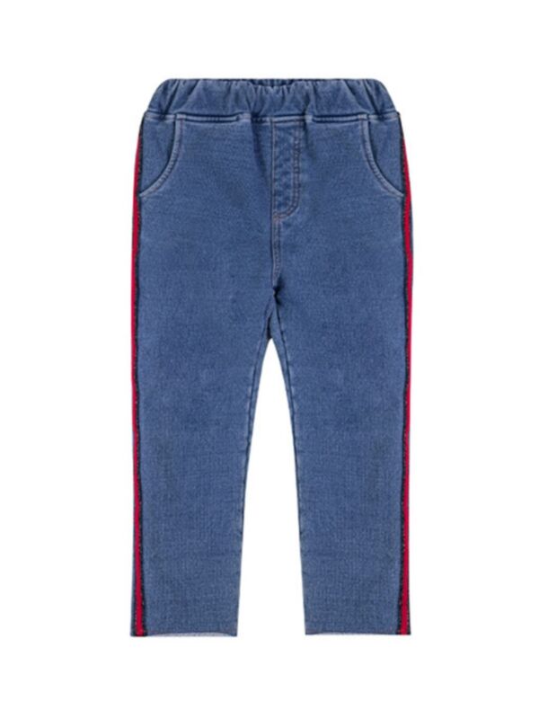 Kid Girl Trendy Side Stripe Jeans
