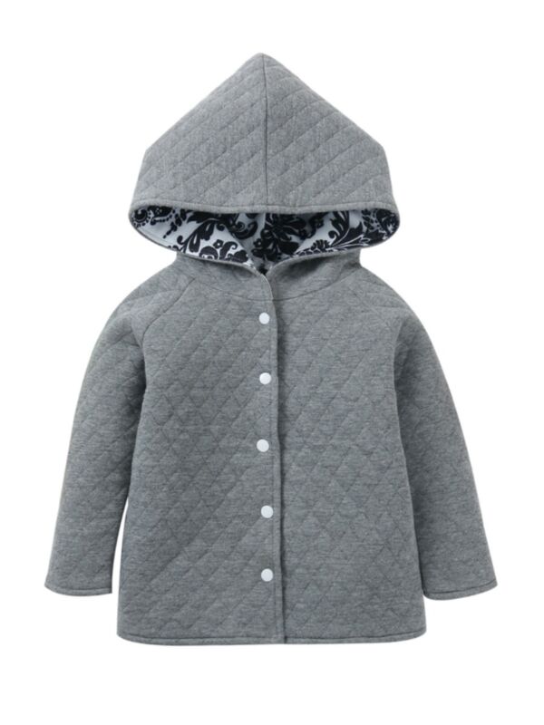 Baby Boy Double-Side Buttoned Hooded Coat