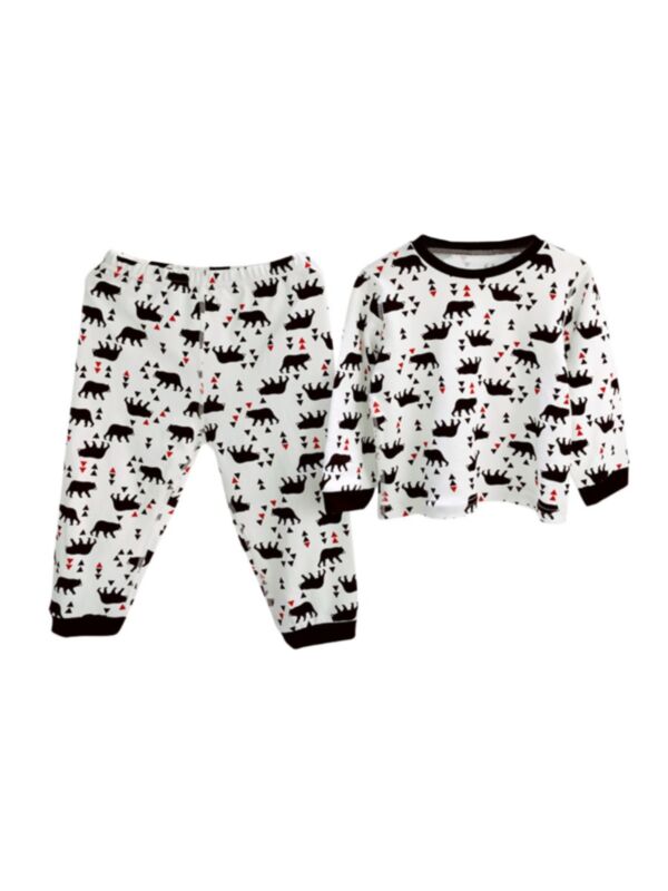 2 Pcs Baby Boy Animal & Graphic Set Top With Trousers