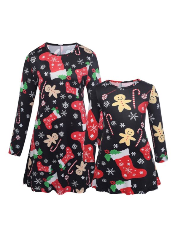 Mommy And Daughter Christmas A-Line Dress