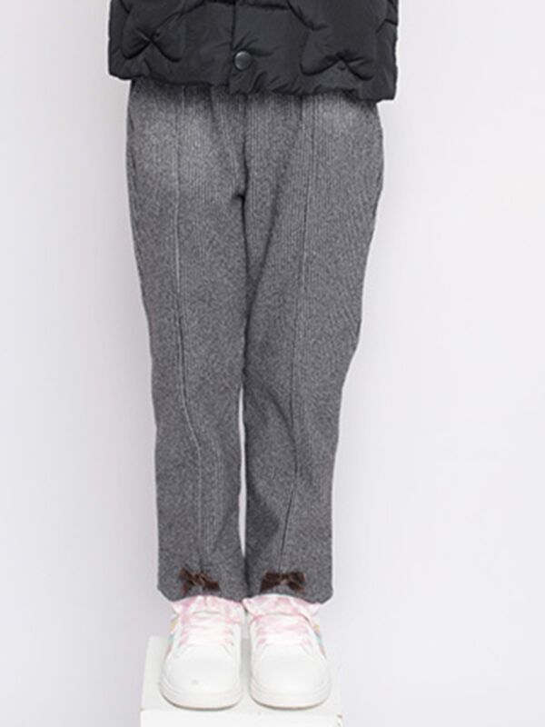 Kid Girl Plaid Gray Trousers