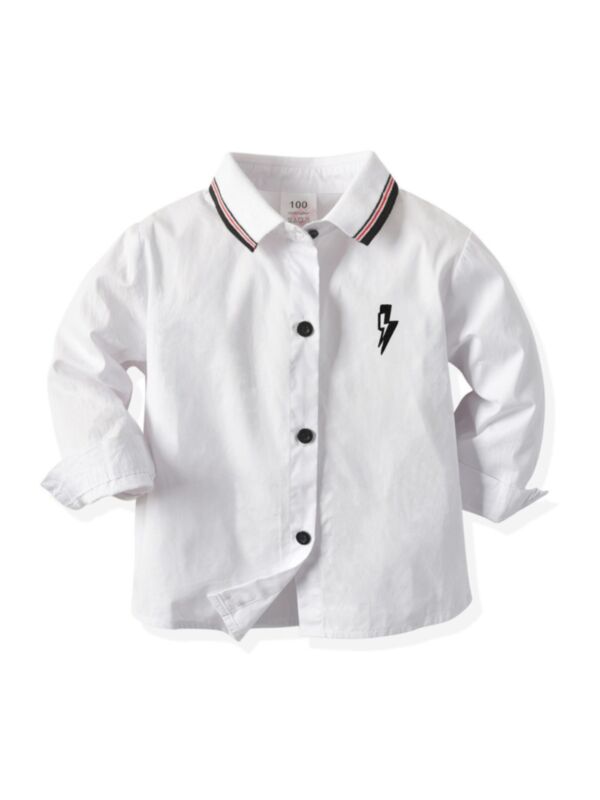 Kid Boy Print White Shirt