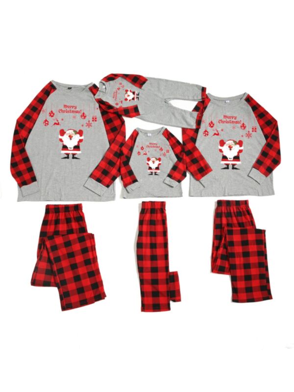 Merry Christmas Homewear Santa Plaid Set Family Matching Outfits