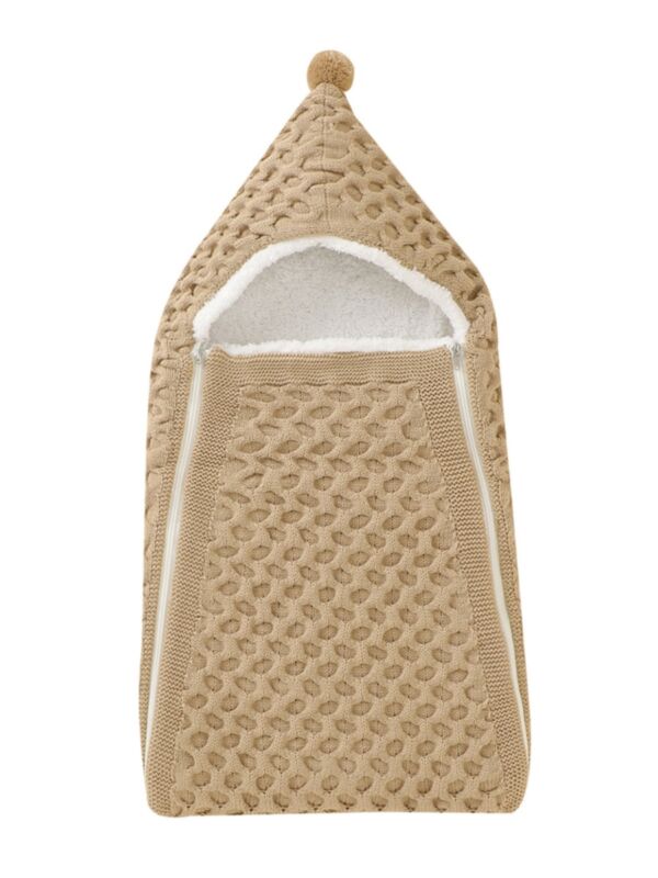 Baby Pom Pom Knit Hooded Sleeping Bag