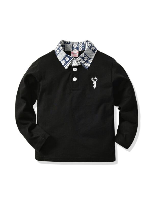 Kid Boy Graphic Polo Collar Top