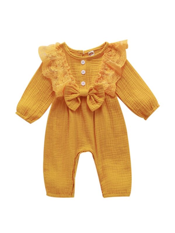 Baby Girl Lace Muslin Jumpsuit