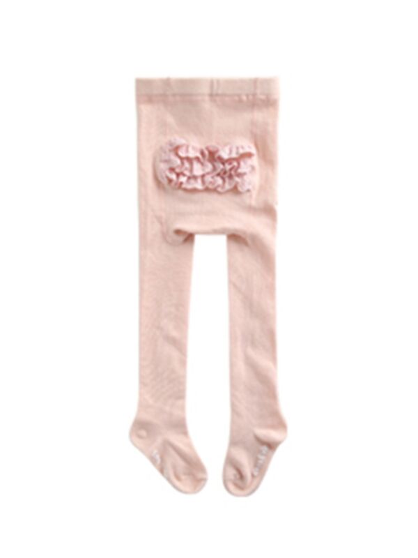 Little Girl Ruffle Decor Tights