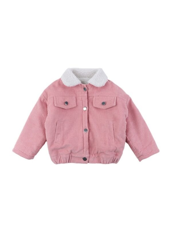 Kid Girl Button Up Corduroy Jacket