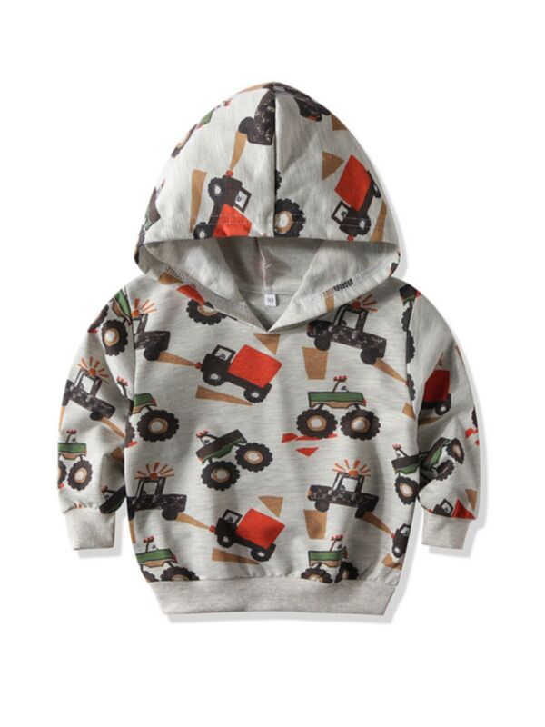  Car Print Casual Hoodie Sweatshirt Little Boys Clothes Wholesale Toddler Boy Clothes 
