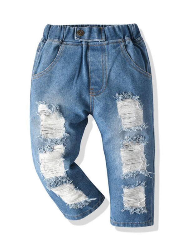 Kid Boy Trendy Ripped Jeans Wholesale Boys Clothing