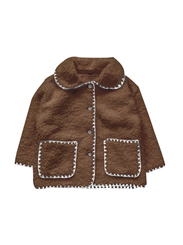 Kid Girl Single Breasted Fleece Coat