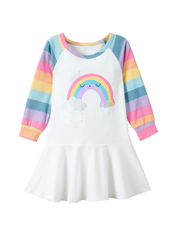 Kid Girl Rainbow Stripe Dress