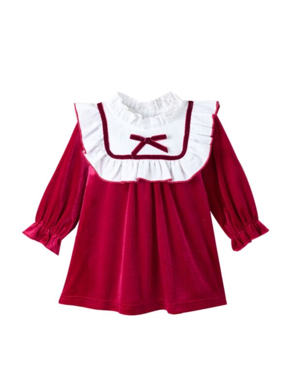 Infant Toddler Frill Trill Bow A-Line Dress