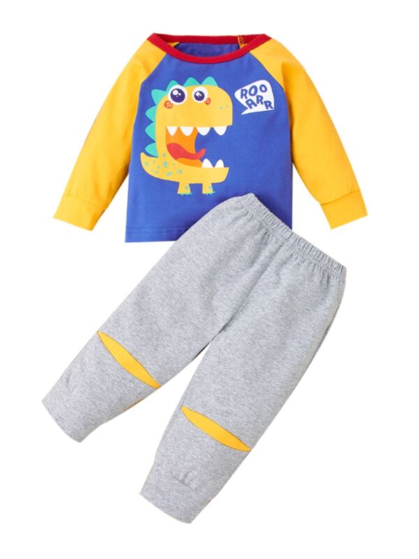 2 Pieces Infant Boy Set Dinosaur Sweatshirt & Sweatpants