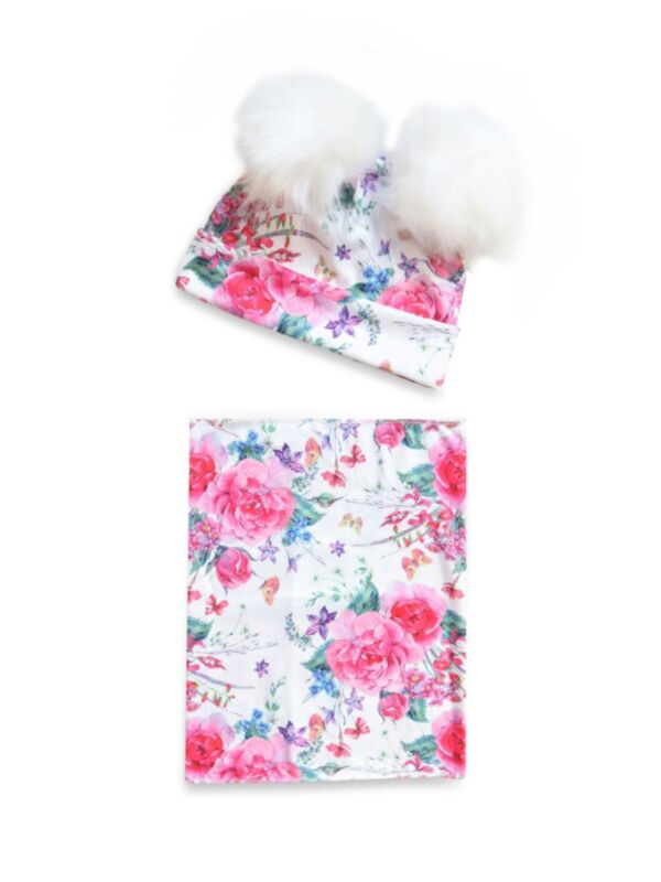 2 Pieces Baby Pom-pom Hat And Scarf Wholesale Kids Hats
