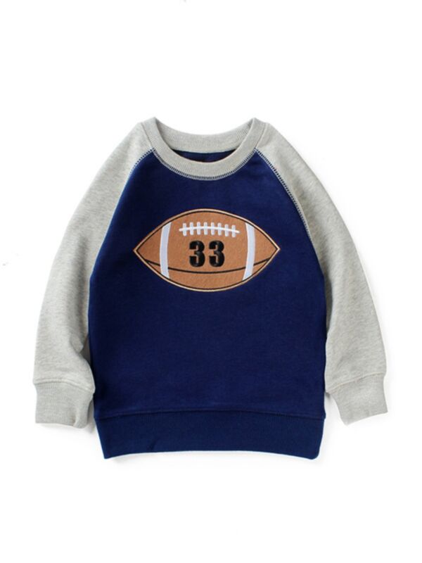 Kid Boy Colorblock Football Sweatshir
