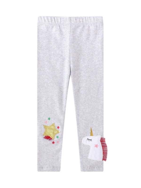 Kid Girl Unicorn & Star Pants