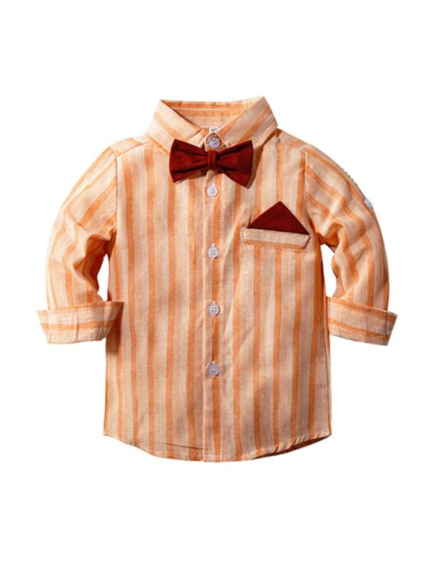 Baby Boy Bowtie Stripe Shirt