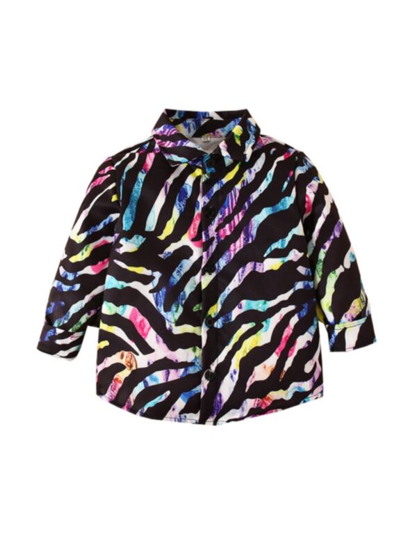 Kid Girl Tiger Stripe Shirt