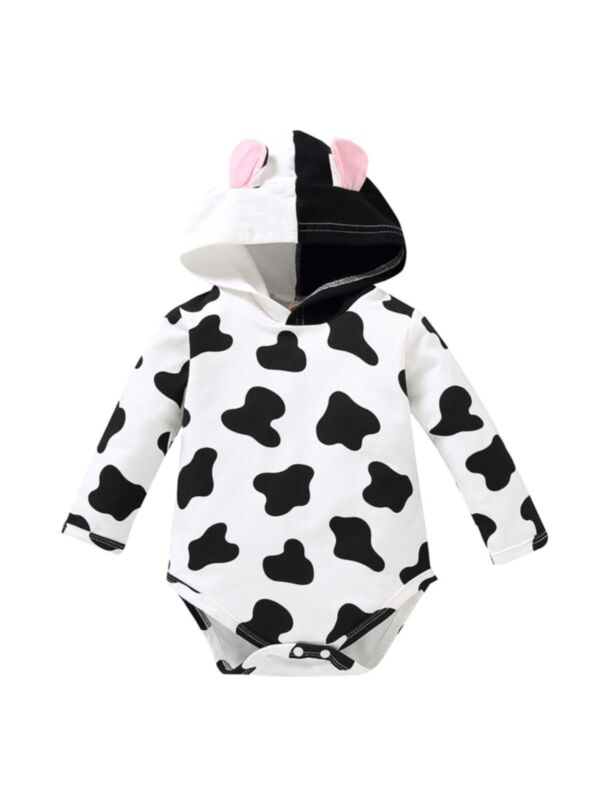 Baby Girl Printed Hoodie Bodysuit