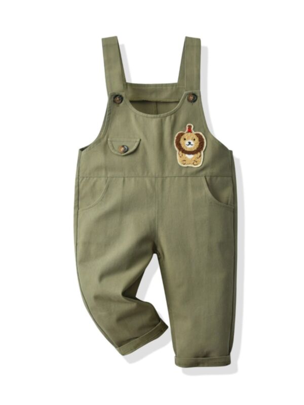 Kid Boy Cartoon Lion Overall Pants