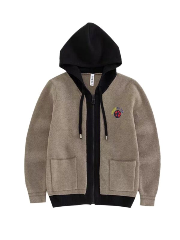 Kid Boy Solid Color Knit Hoodie