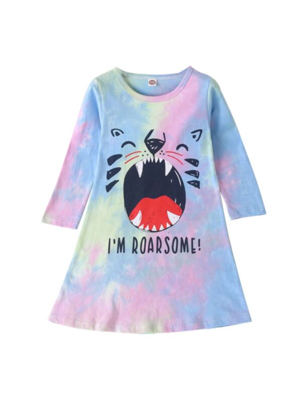 I'm Roarsome Tie Dye A-line Dress