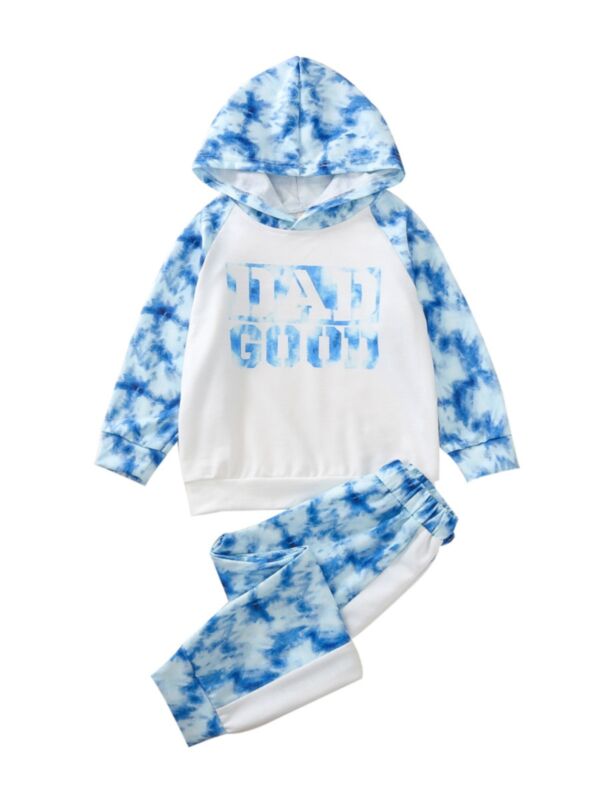 2 Pieces Kid Girl Tie Dye Set Hoodie With Trackpants