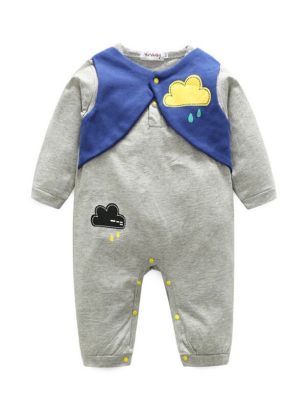 Baby Fake Two Pieces Cloud Grey Jumpsuit