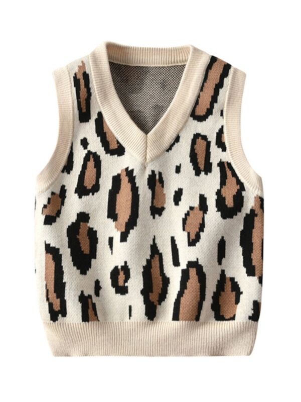 Kid Boy Leopard Sweater Vest